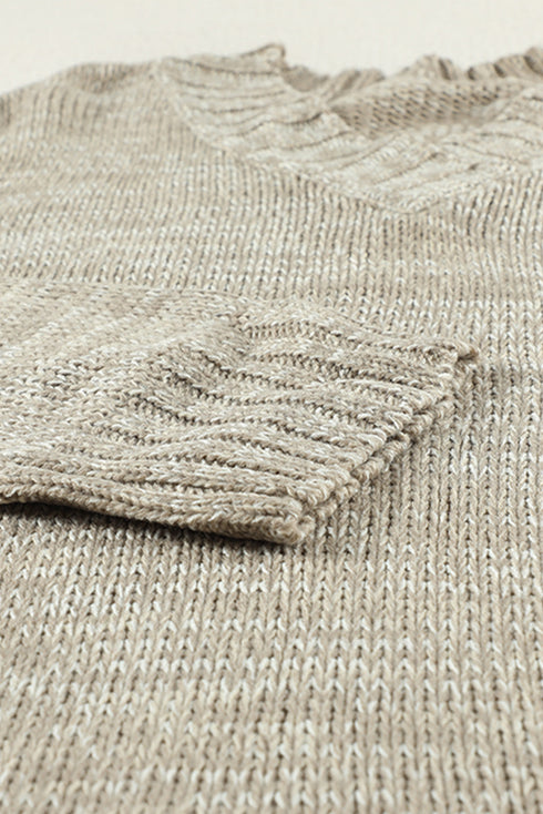 V Neck Drop Shoulder Knitted Sweater